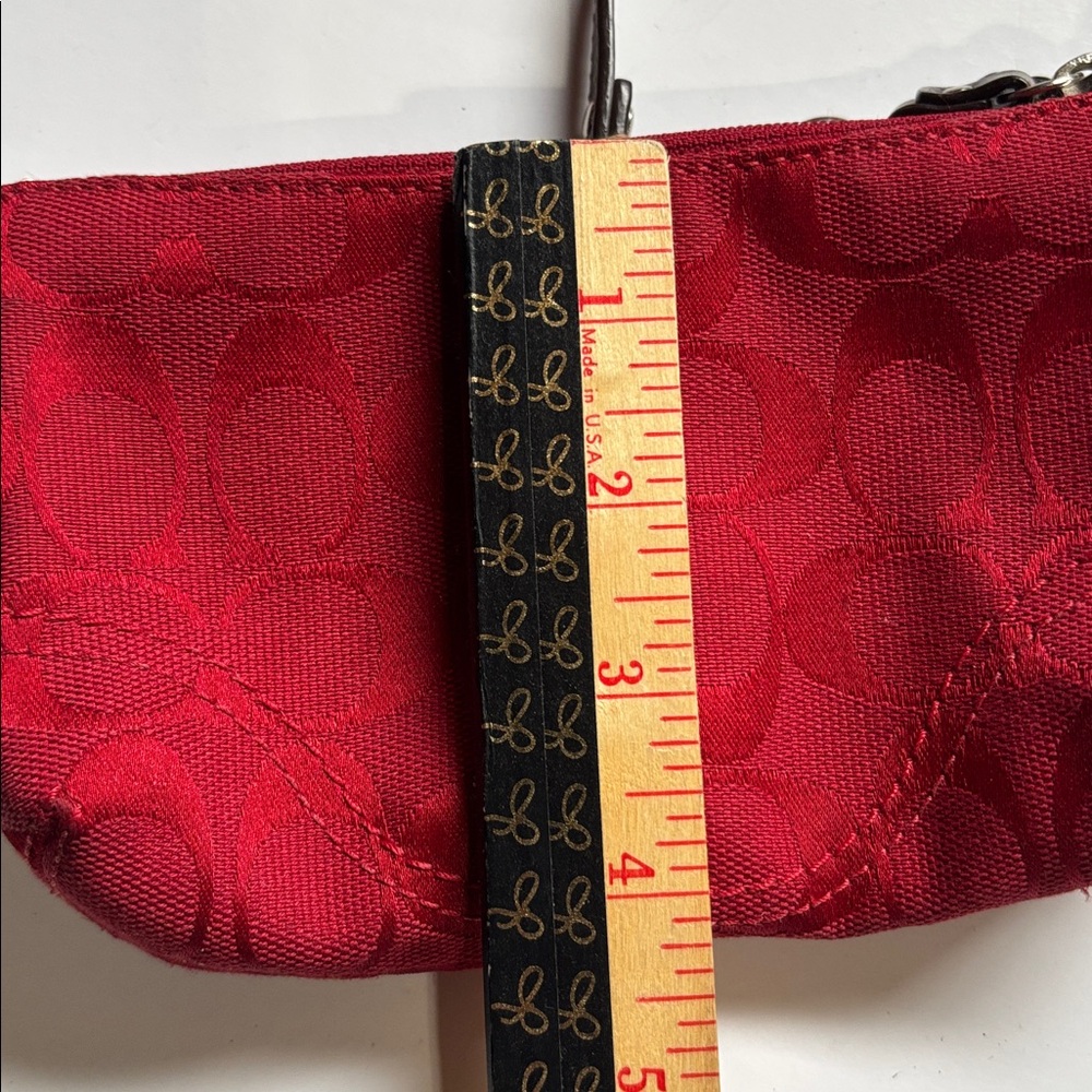 Coach Signature Mini Shoulder Bag Red MINI COACH RED SIGNATURE PURSE Y2K - Picture 8 of 17